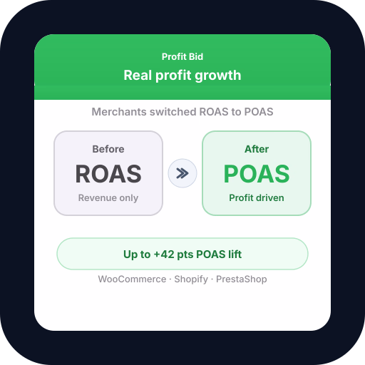 Customer POAS case studies — ecommerce profit bidding results with Profit Bid