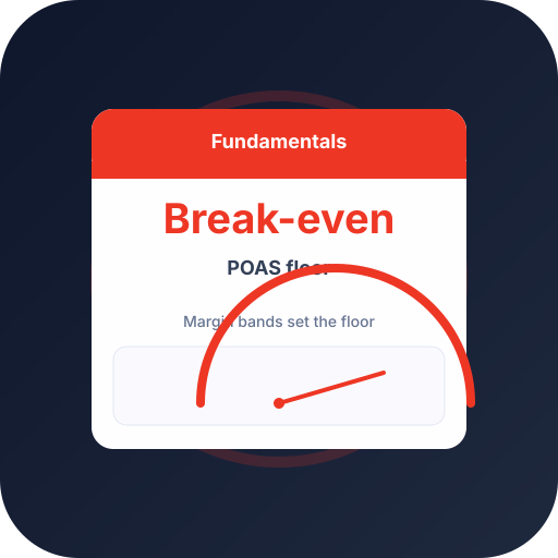 Break-Even POAS: How to Calculate Your Floor — POAS profit bidding and ecommerce Google Ads guide by Profit Bid