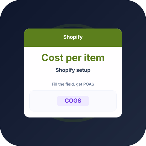 Shopify Cost Per Item → POAS Setup Shopify Cost Per Item → POAS Setup — POAS profit bidding and ecommerce Google Ads guide by Profit Bid